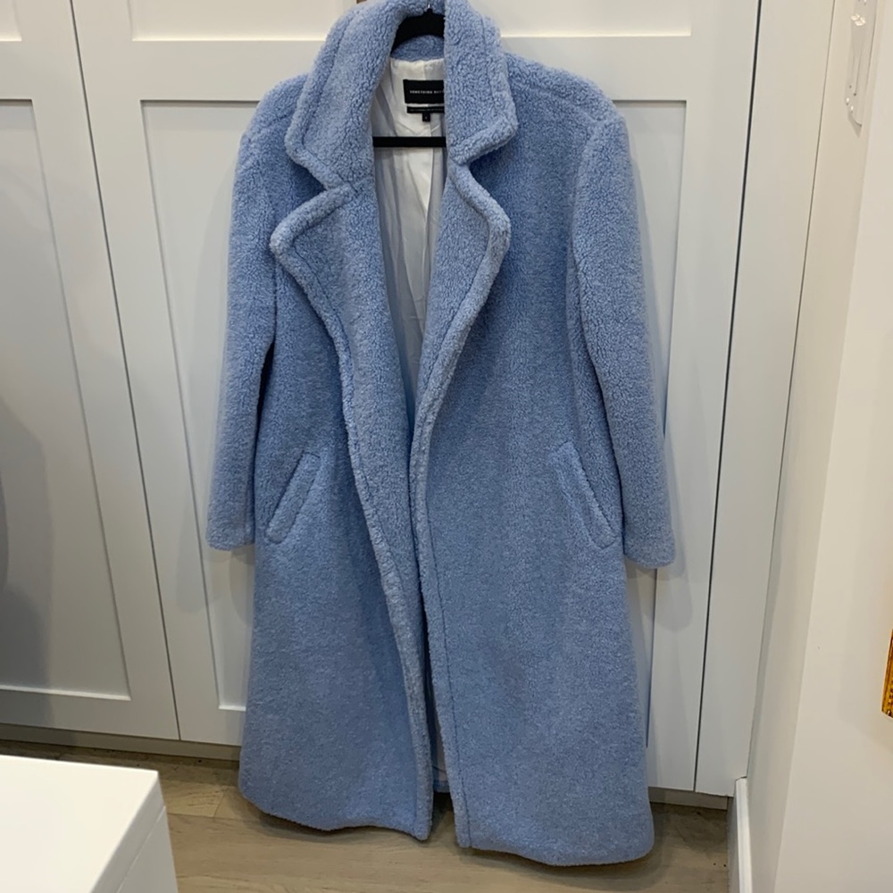 Something navy blue teddy coat